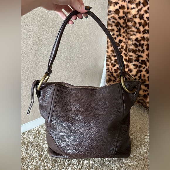 Kenneth Cole Brown Leather Shoulder Bag - Picture 1 of 3